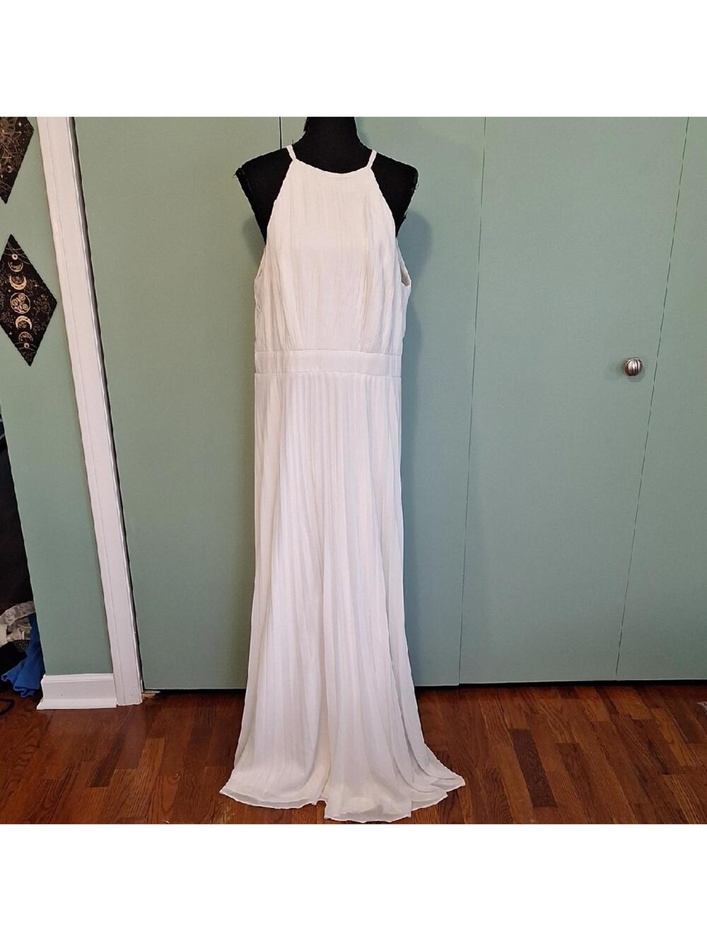Ieena For Mac Duggal Long White Layered Dress Size 12